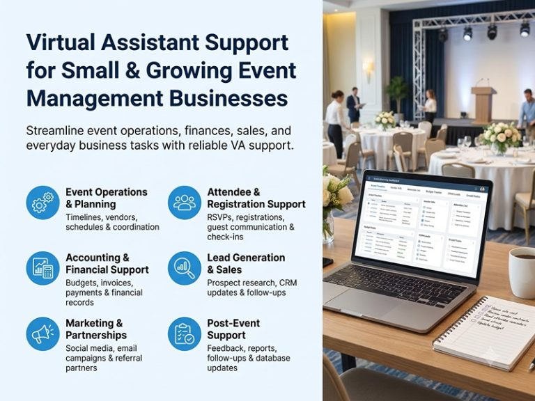 Virtual Assistant Support for Small & Growing Event Management Businesses